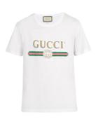 Matchesfashion.com Gucci - Archive Logo Print Cotton T Shirt - Mens - White