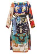 Matchesfashion.com Rianna + Nina - Vintage Patchwork Silk Twill Dress - Womens - Multi