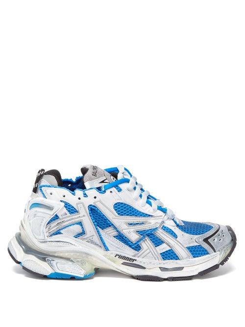 Balenciaga - Runner Mesh And Faux-leather Trainers - Womens - Navy