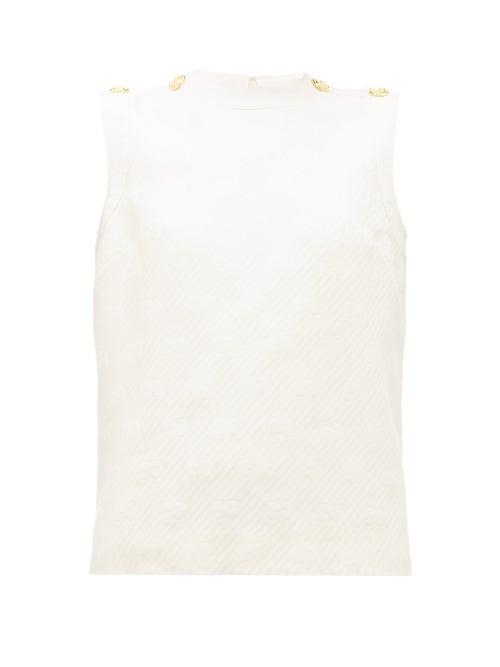 Matchesfashion.com Gucci - Gg-jacquard Wool-blend Top - Womens - Ivory