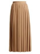 Matchesfashion.com The Row - Vanessa High Rise Silk Crepe Midi Skirt - Womens - Nude