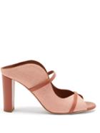 Matchesfashion.com Malone Souliers - Norah Raffia And Leather Mules - Womens - Pink Multi