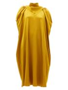 Matchesfashion.com Ssone - Apex Bow-back Charmeuse Midi Dress - Womens - Gold