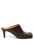 Matchesfashion.com Bottega Veneta - Square Toe Leather Mules - Womens - Black