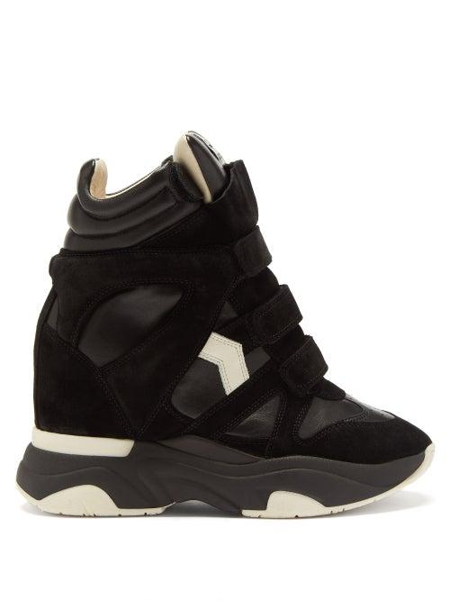 Isabel Marant - Balskee Suede Wedge-heel Trainers - Womens - Black