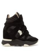 Isabel Marant - Balskee Suede Wedge-heel Trainers - Womens - Black