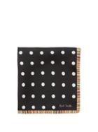 Matchesfashion.com Paul Smith - Polka-dot Silk-faille Pocket Square - Mens - Black