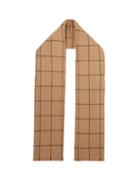 Matchesfashion.com Giuliva Heritage Collection - The Aura Windowpane Checked Wool Scarf - Womens - Camel