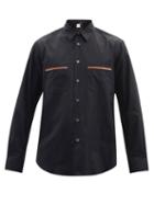 Mens Rtw Paul Smith - Artist-stripe Point Collar Cotton-poplin Shirt - Mens - Black