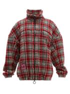 Matchesfashion.com Off-white - Plaid Zip Through Fleece Jacket - Mens - Red Multi