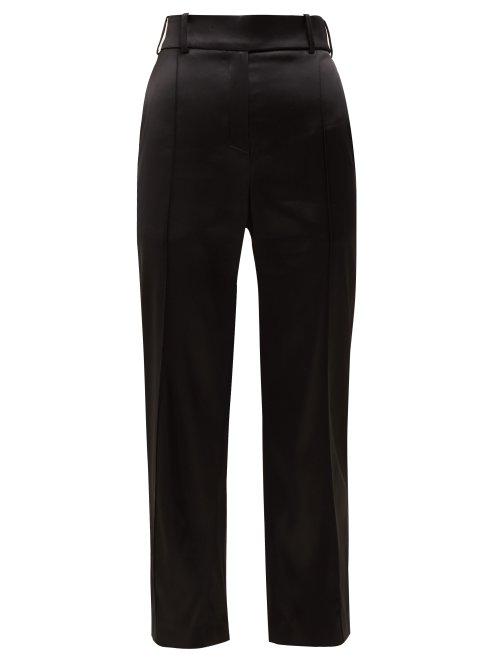 Matchesfashion.com Alexandre Vauthier - Slim Fit Satin Trousers - Womens - Black