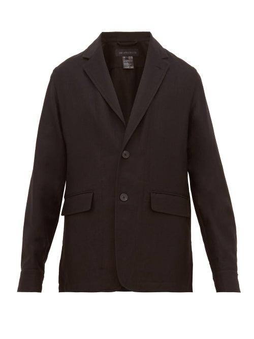 Matchesfashion.com Ann Demeulemeester - Grise Notch Lapel Wool Blend Felt Blazer - Mens - Black