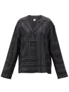 Matchesfashion.com Totme - Sanville Logo-embroidered Silk-twill Shirt - Womens - Black