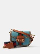 Gucci - 1955 Horsebit Leather Cross-body Bag - Womens - Blue Multi