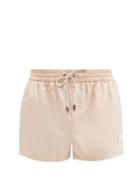 Matchesfashion.com Dolce & Gabbana - Logo-plaque Swim Shorts - Mens - Light Pink