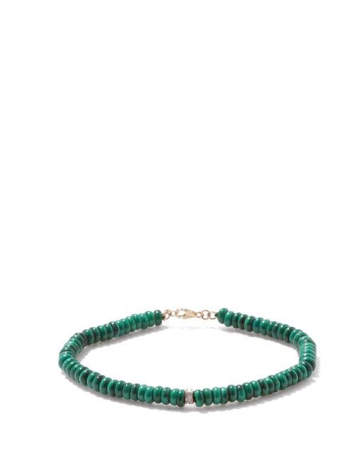 Mateo - Diamond, Turquoise & 14kt Gold Bracelet - Womens - Light Blue