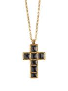 Matchesfashion.com Gucci - Cross Pendant Bead Necklace - Womens - Black