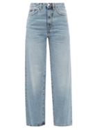 Totme - High-rise Cropped Flared Jeans - Womens - Light Denim
