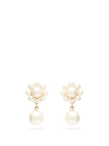 Matchesfashion.com Sophie Bille Brahe - Margherita Pearl & 14kt Gold Drop Earrings - Womens - Pearl