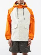 Jw Anderson - Colour-blocked Nylon-shell Hooded Parka - Mens - Orange Multi
