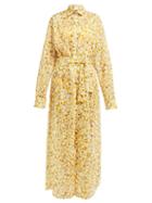 Matchesfashion.com On The Island - Pareo Floral Print Cotton Voile Sarong - Womens - Yellow