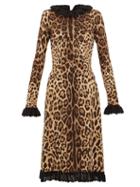 Matchesfashion.com Dolce & Gabbana - Cady Crochet Trimmed Leopard Print Crepe Dress - Womens - Leopard