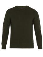 Belstaff Cardington Leather-appliqu Wool-blend Sweater