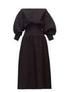 Matchesfashion.com Bottega Veneta - Off-the-shoulder Balloon-sleeve Dress - Womens - Black