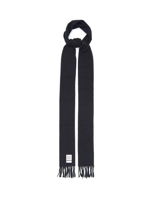 Matchesfashion.com Totme - Extra-long Virgin-wool Scarf - Womens - Black