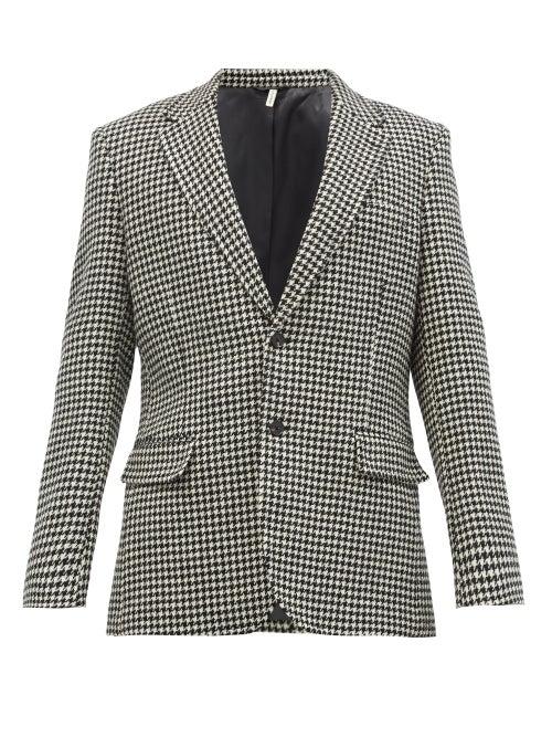 Matchesfashion.com Sunflower - Houndstooth-check Shetland-wool Twill Blazer - Mens - Black White