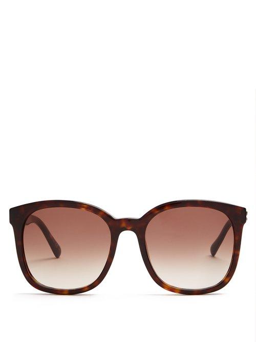 Matchesfashion.com Stella Mccartney - Falabella Square Frame Acetate Sunglasses - Womens - Brown