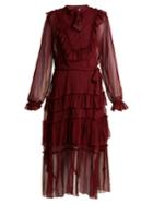 Zimmermann Folly Tie-neck Silk Dress