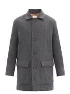 Matchesfashion.com Brunello Cucinelli - Single-breasted Cashmere Coat - Mens - Dark Grey