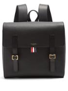 Thom Browne Buckle-strap Grained-leather Backpack