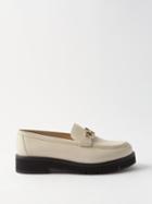 Salvatore Ferragamo - Rolo Leather Loafers - Womens - Black White Multi