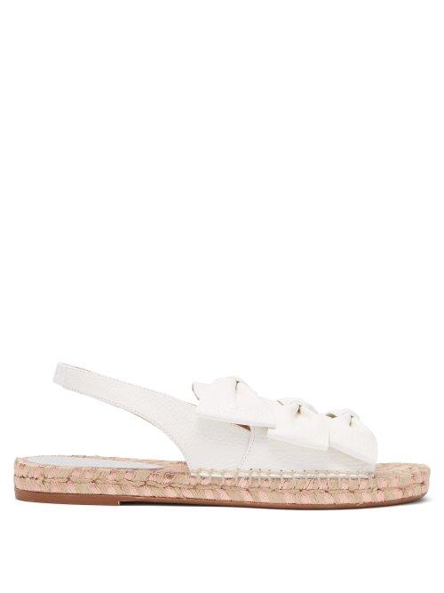 Matchesfashion.com Sophia Webster - Bonnie Bow Leather Slingback Espadrille Sandals - Womens - White