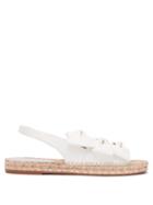Matchesfashion.com Sophia Webster - Bonnie Bow Leather Slingback Espadrille Sandals - Womens - White