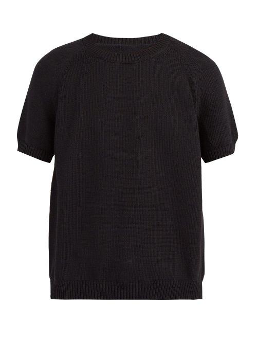 Matchesfashion.com Maison Margiela - Short Sleeved Cotton Blend Sweater - Mens - Black