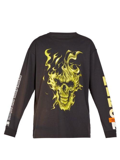Matchesfashion.com Heron Preston - Skull Jersey T Shirt - Mens - Black Multi