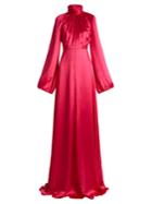 Gucci High-neck Gathered Satin Gown