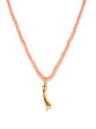 Hermina Athens - Molten Coral Beaded Gold-vermeil Pendant Necklace - Womens - Orange Gold