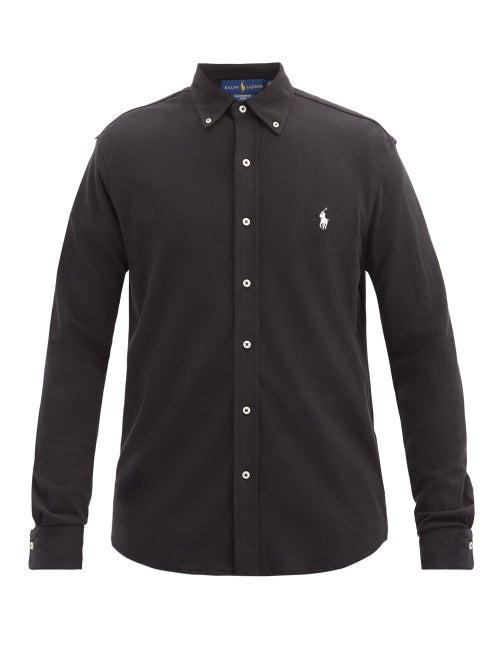 Matchesfashion.com Polo Ralph Lauren - Logo-embroidered Cotton-mesh Shirt - Mens - Black