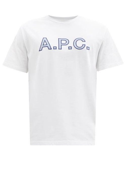 A.p.c. - Romain Logo-embroidered Jersey T-shirt - Mens - White