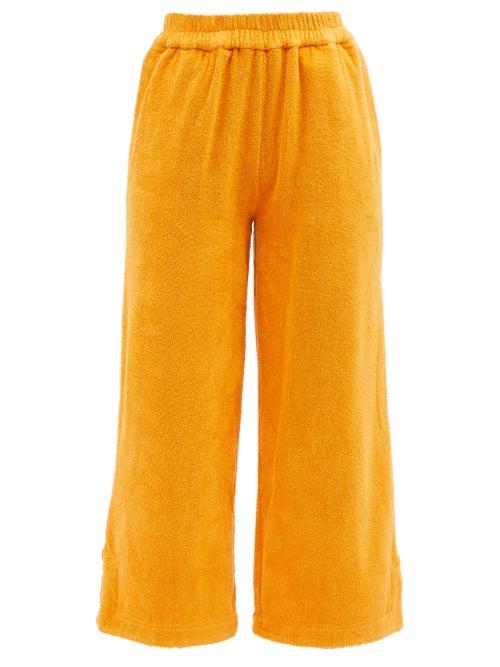 Terry - Capri Cotton-terry Trousers - Womens - Orange
