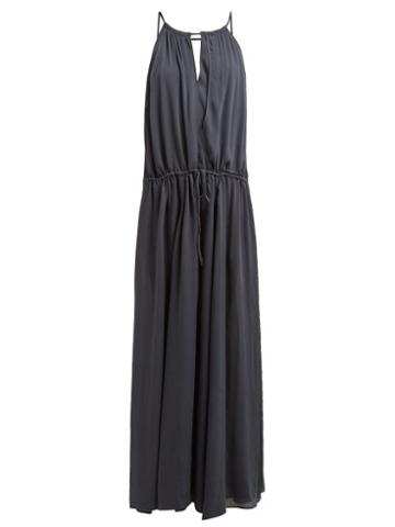 Matchesfashion.com Su Paris - Nula Crepe Maxi Dress - Womens - Dark Blue