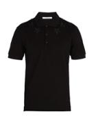 Matchesfashion.com Givenchy - Star Embroidered Cotton Polo Shirt - Mens - Black