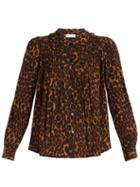 Matchesfashion.com Masscob - Leopard Print Ruffled Collar Blouse - Womens - Leopard