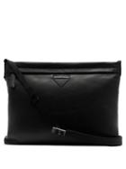 Matchesfashion.com Prada - Logo Embossed Leather Cross Body Bag - Mens - Black