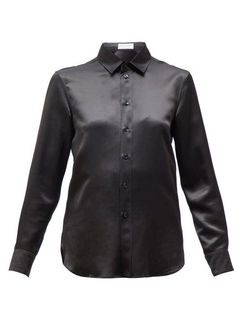 Matchesfashion.com Saint Laurent - Buttoned Satin Shirt - Womens - Black