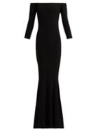 Matchesfashion.com Norma Kamali - Off The Shoulder Fishtail Dress - Womens - Black
